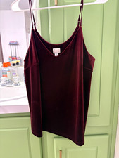 A New Day Women's Burgundy Solid Camisole Tank Top Adjustable Straps Size M