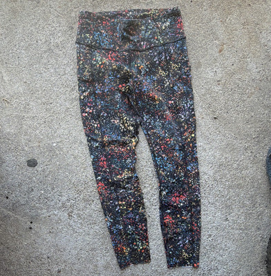 lululemon athletica Women's Ankle Leggings Size 8 Black Multicolor Floral