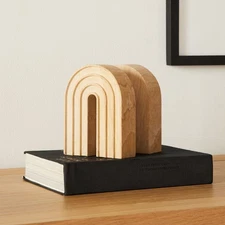 West Elm Rainbow Sandstone Decorative Object – One Arch Sculpture Bookend Modern