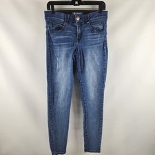 Democracy Womens Ab Solution Blue Jeans Distressed Ankle Size 8
