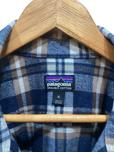 patagonia mens flannel xl Shirt Organic Cotton Plaid Flap Pockets Soft - Picture 2 of 6