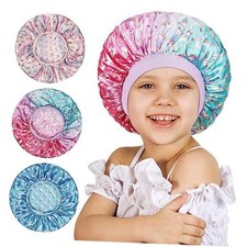3 Pcs Kids Bonnets for Girls, Satin Silk Hair Bonnet for Sleeping Set a