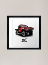 nissan patrol y60 ute red Framed Ar Framed Wall Art Poster Canvas Print Picture