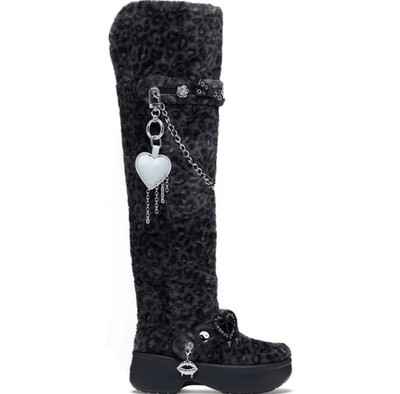   NWB  Sold out Sz 7 Crocs Classic Unfurgettable Leopard Knee High Boot 212387