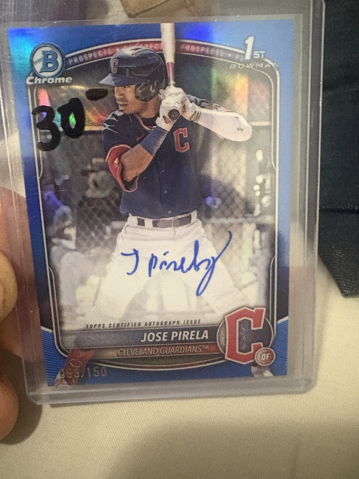2025 Bowman - Chrome Prospect Autographs Jose Pirela #CPA-JP Blue Refractor /150
