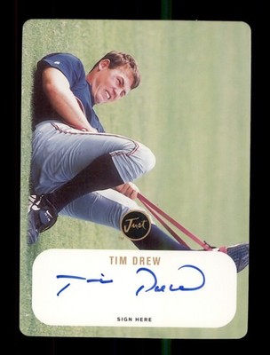 2000 JUST MINORS AUTOGRAPH DIE-CUT #DC-33 TIM DREW ROOKIE RC AUTO