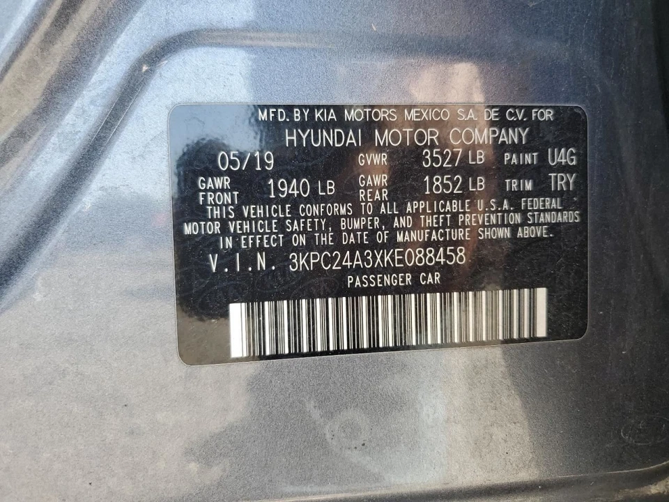 Passenger Right Sun Visor Without Sunroof Fits 18-23 RIO 3040476 - Image 4 of 4