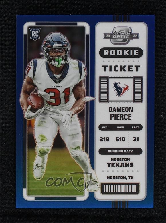2022 Contenders Optic Ticket Blue Prizm 46/99 Dameon Pierce #67 Rookie RC 11mr