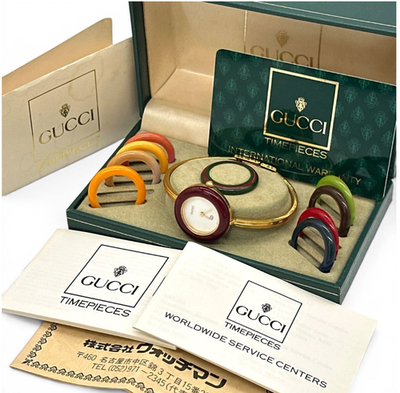 Authentic Gucci Change Bezel Watch 12 Colors Gold Women's Quartz