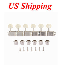 KAISH 6 Inline Strat Tele Nickel w/ Aged White Vintage Guitar Tuners Tuning Keys