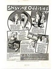1937 GEM Micromatic Razor Blades Shaving Oddities Comic Art Vintage Print Ad 3