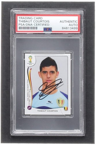 Thibaut Courtois Signed 2014 Panini World Cup Stickers #566 (PSA)