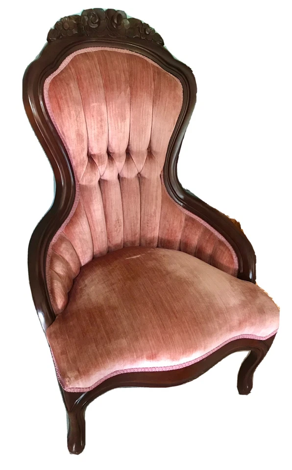 Sillas de salón talladas estilo victoriano vintage para él y ella (foto 1 y 2)  Foto 2 de 4