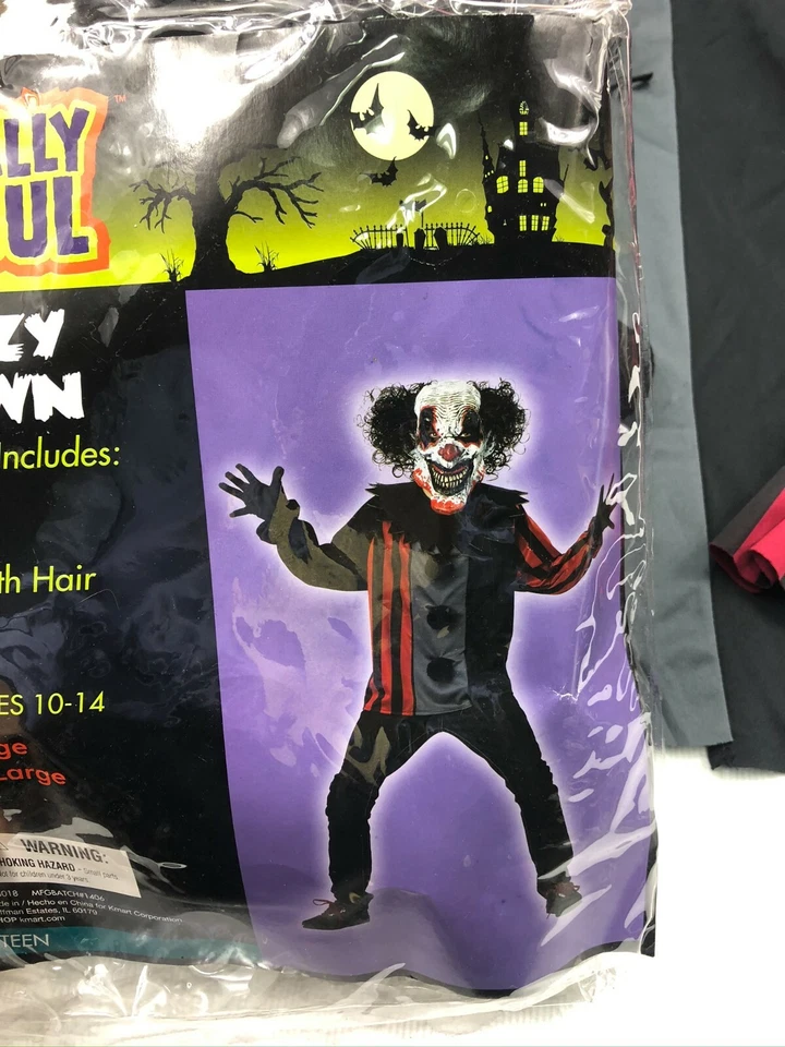 Disfraz de Payaso Loco Totally Ghoul con Camisa, Cuello y Máscara - Juvenil 10-14 XL  Foto 4 de 4