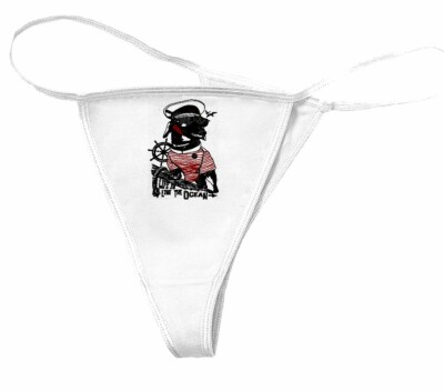 Damen String Tanga LUSTIGER DACKEL ALS SEEMANN DACHSHUND TECKEL HUNDERASSE HAUS