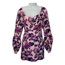 Pretty Little Thing Lilac Floral Satin Woman’s Dress (10) NWT