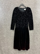 Vintage Talbots Cocktail Dress Party Holiday Dress Black Brown Velvet Dress 12