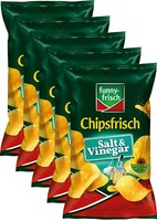 Funny Frisch Chips - Chipsfrisch Salt & Vinegar - 5 TüTen Je 150 Gramm