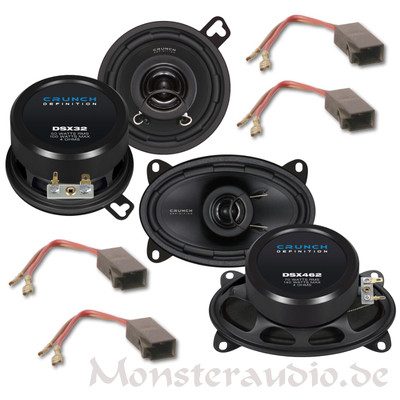 Crunch Lautsprecher für VW Golf 2 II Polo 86c 6N 8,7cm 4x6'' Boxen vorne + hinten