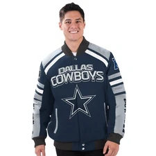 Dallas Cowboys Navy NFL Extreme Power Foward  Cotton Twill Jacket - By GIII
