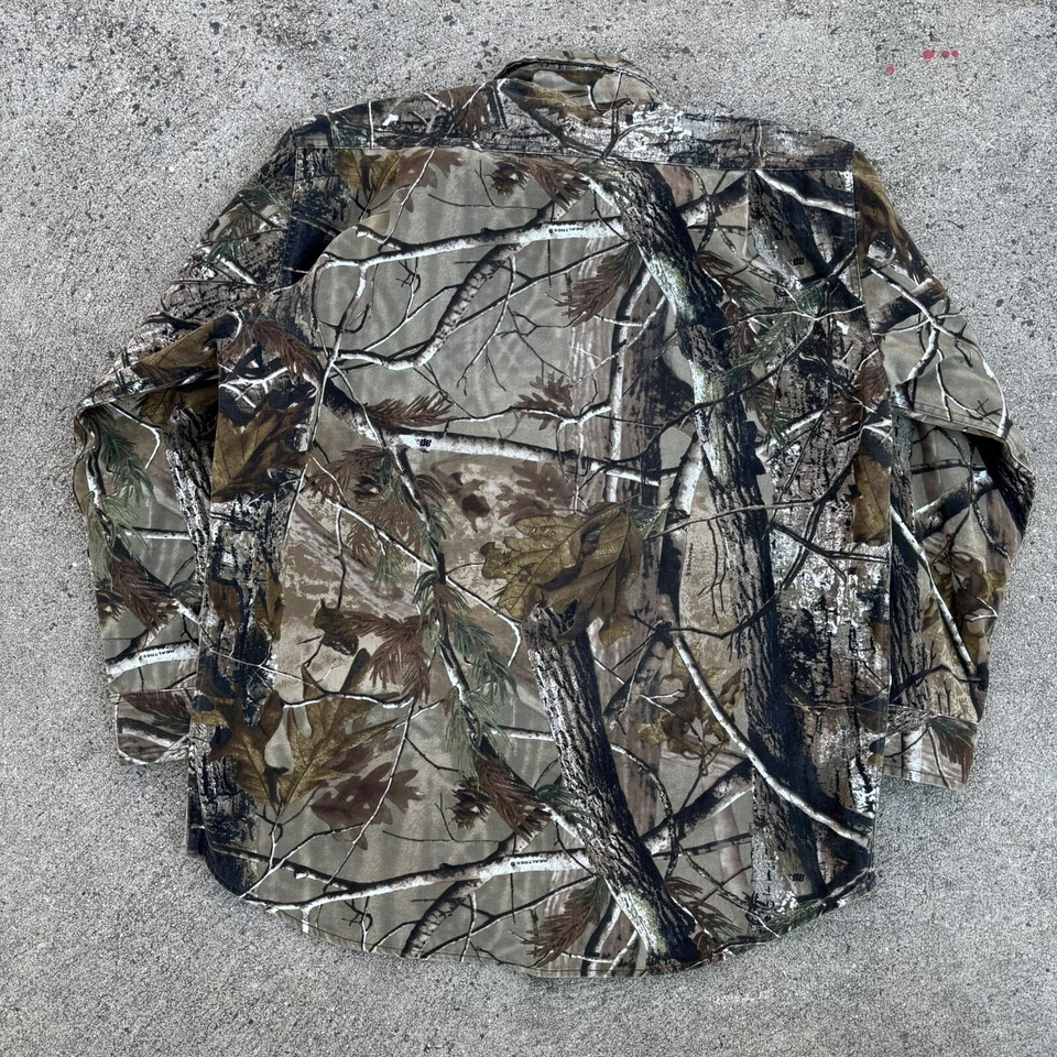 Men’s Realtree Bass Pro Shops Camo Button Down Shirt Jacket Hunting Mens Large - Image 2 of 4