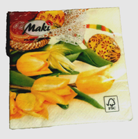 Servietten Ostern Gelbe Tulpen Eier 20 Stk 33X33 Cm Stylisch Neu