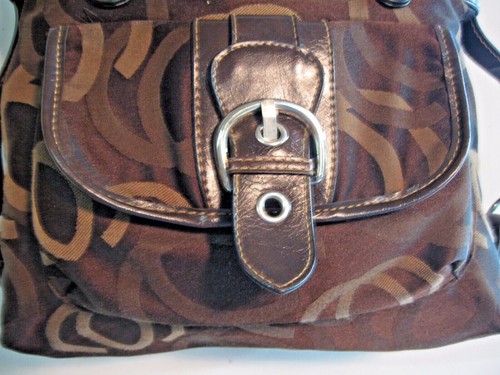 WOMAN'S MED TO LG HANDBAG BROWNTONES - NO MAKERS MARK - VERY GOOD CONDITION - Picture 4 of 5