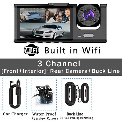 3 Channel WIFI Car DVR HD 1080P Inside Vehicle Dash Cam DVRs Recorder Camcorder - Picture 14 of 14
