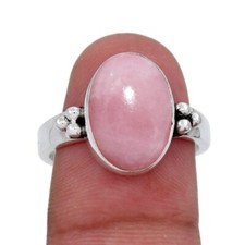Natural Pink Opal Ring 925 Sterling Silver Handmade Jewelry Gift For Womens