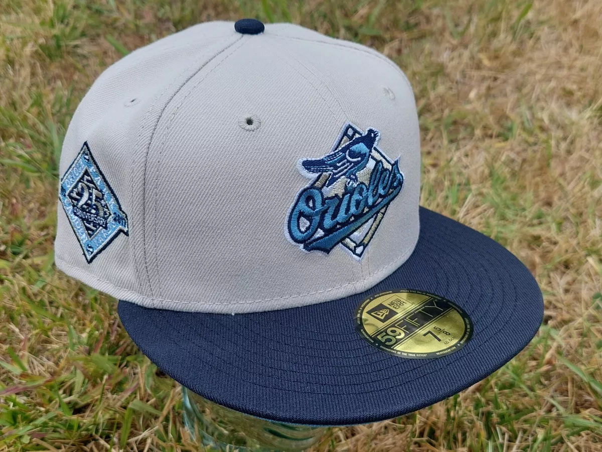 Topperz New Era 7 5 8 Baltimore Orioles Hat Cap Icy Stone Camden 25th Blue Bird