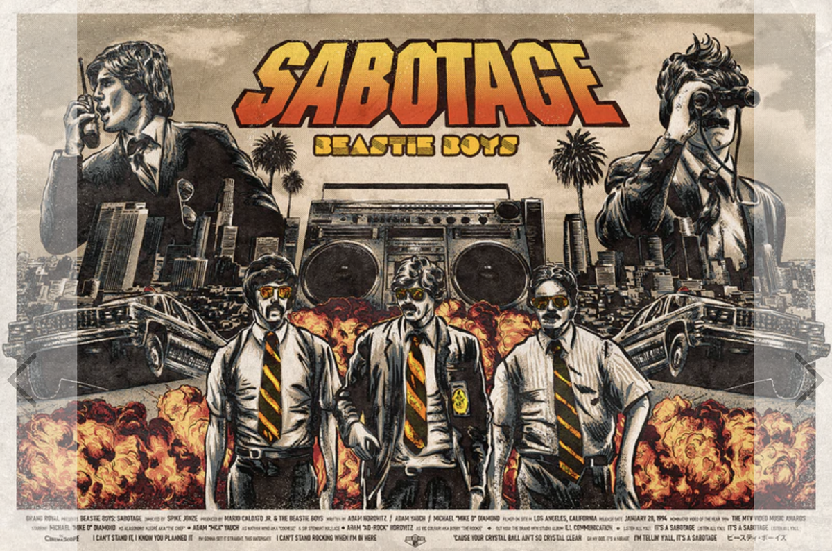 Beastie Boys Sabotage Hip Hop Dance Battle Poster Giclee Print Art