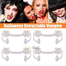 4  Retractable Vampire Teeth Halloween Cosplay Horror Costume Zombie Fang USA