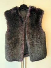 Karl Lagerfeld Women's Dark Purple Faux Fur Gilet, Size: Fr 42/it 46