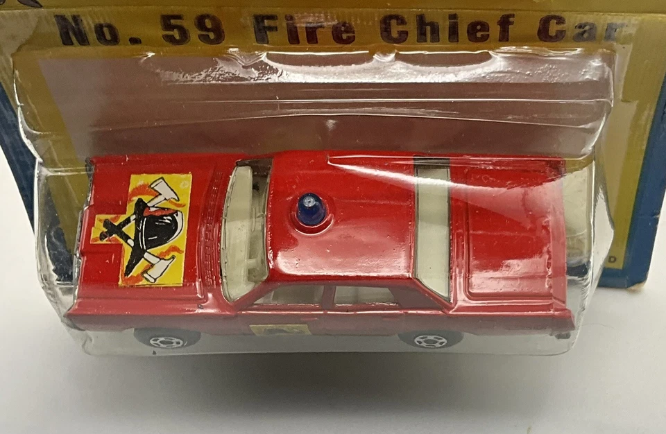 1971 Matchbox Lesney Superfast Fire Chief Car #59 - Blister Card - Image 3 of 4