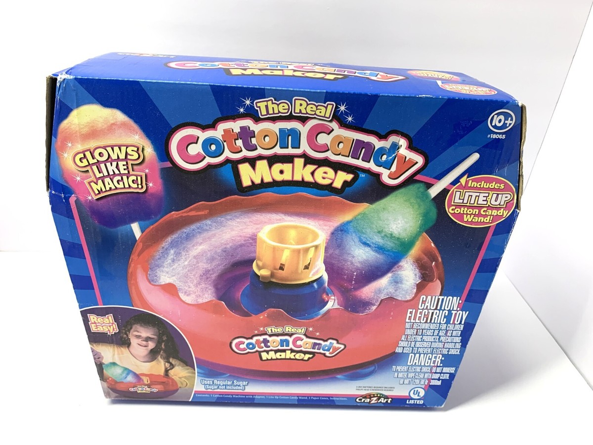 New Cra-Z-Art The Real Cotton Candy Maker W/Lite Up Wand Uses