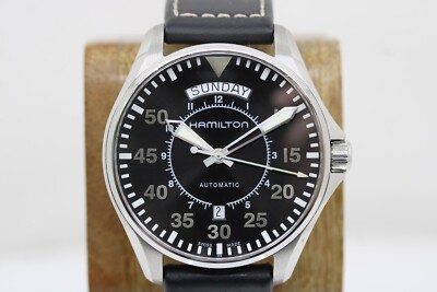 Hamilton Khaki Aviation Pilot 42 mm Day/Date Black Dial Automatic Watch W/ Box