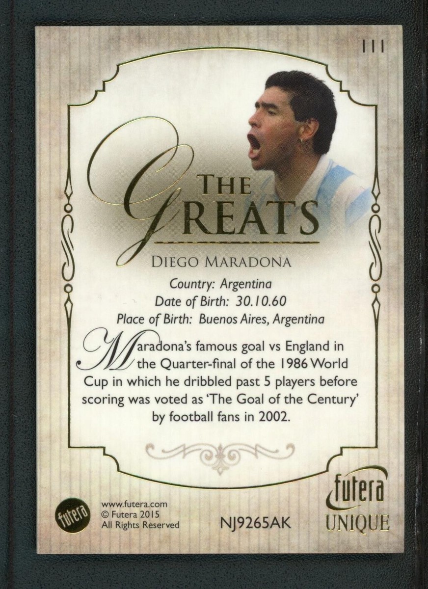 2015 FUTERA Maradona Greats サッカーカード17/20（2025年最新 
