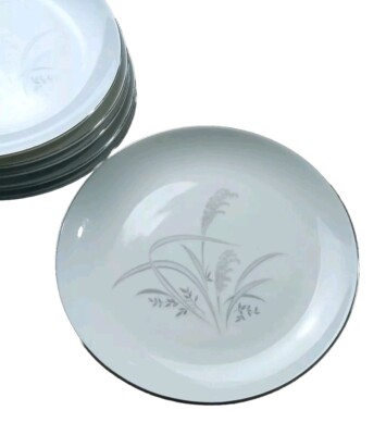WENTWORTH CHINA SILVER RIM WHEAT SALAD PLATE 7514 Eterna Shape Japan Set Of 6 