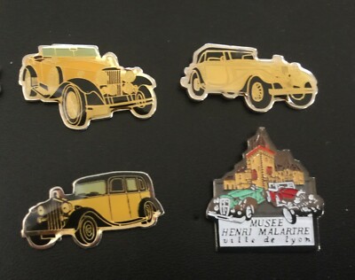 4 Pin's LAPEL PIN PINS CAR AUTO VINTAGE CARS TACOT MUSEUM MALARTRE LYON