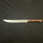 Flint Stainless Waverly Edge Serrated 9" Blade Wood Handle Carving Knife Vintage — photo 1
