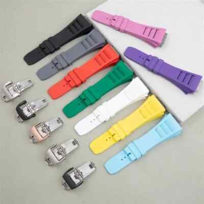 FKM Fluoro Rubber Strap Watch Band Fits Richard Mille RM030 RM035 RM055 M Size