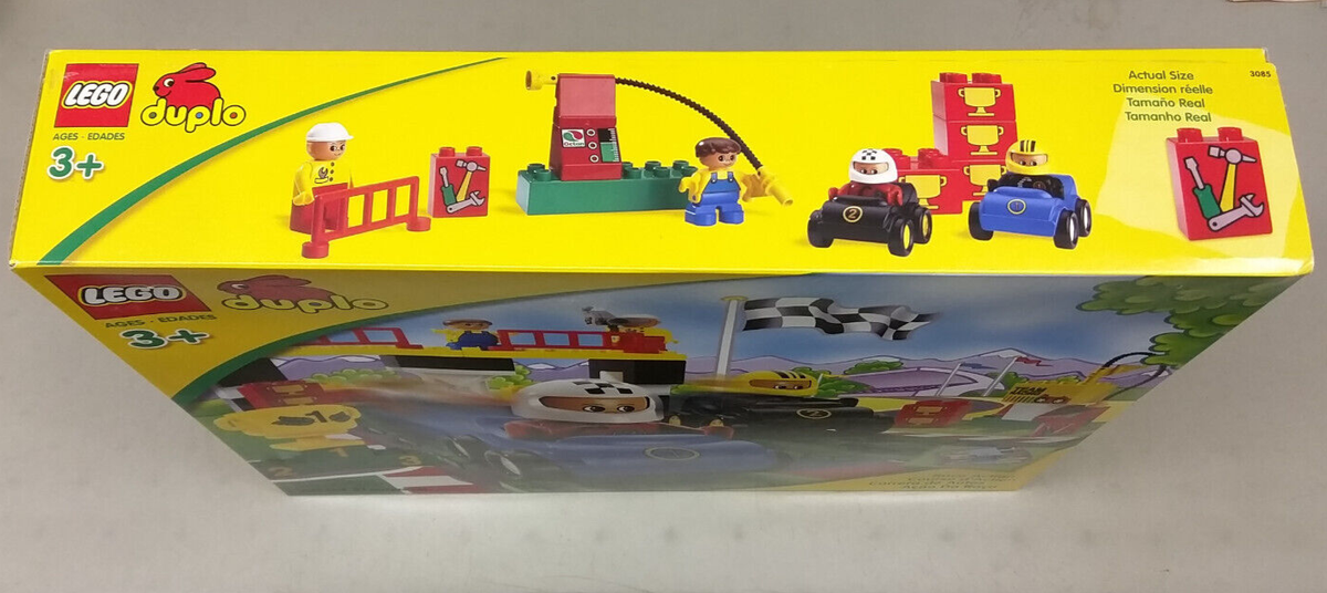 LEGO Duplo 3085 Race Action NEW! Track Car Driver Pit Fuel Trophy 
