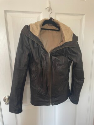 Danier Leather Jacket Brown Size Small Women