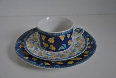 R&B Flirt Primrose 1 Gedeck = Kaffeetasse + Untertasse + Kuchenteller 5 x vorh. 
