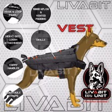 Tactical Dog Hiking Tactical Molle Vest Harness Canine Black Durable 1000D