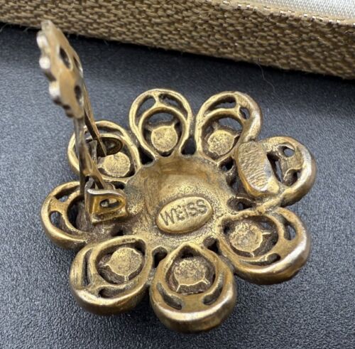 Vintage Albert Weiss PRÄSENTATIONSBOX & STRASS ANSTECKNADEL CLIP OHRRINGE Siehe Beschreibung C1038 - Bild 7 von 7