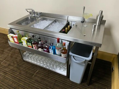Classic Bar Station, Stainless Steel, Bar Sink & Fully Insulated Ice Well Unit