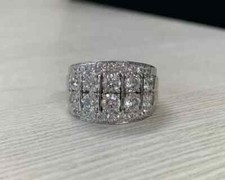 2.50Ct Lab Created Diamond Cluster Men's Wedding Band Ring 14K White Gold Plated