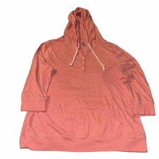 Old Navy Intimates Womens Hoodie Sweatshirt Peach Full Zip Drawstring Pockets L
