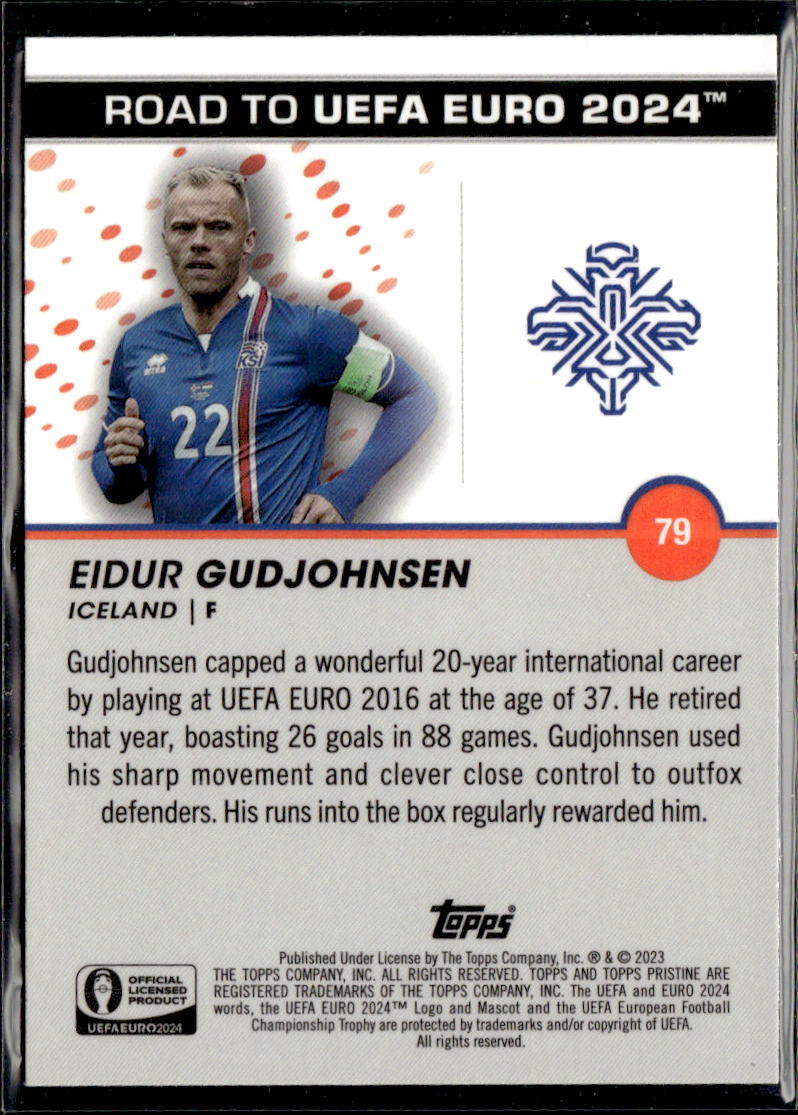 2023 Pristine Road to UEFA 2024 Eidur Gudjohnsen Iceland #79 | eBay